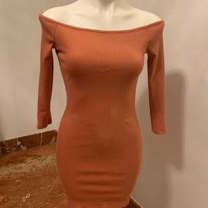 Forever 21 off shoulder dress, Brown , size M